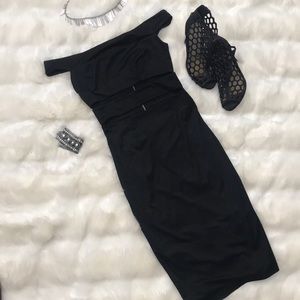 Black midi dress